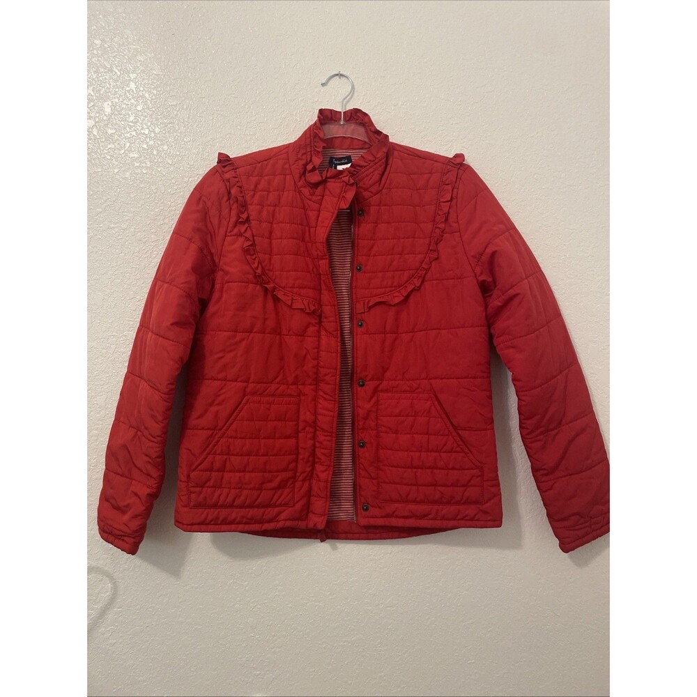 Splendid Women’s Small XS Quilted Lightweight Puffer Jacket Ruffle Anthropology